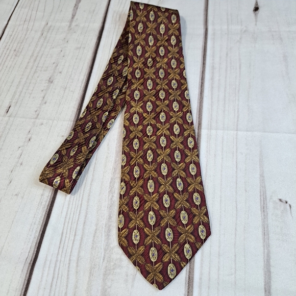 Robert Talbott Burgundy Patterned Silk  Tie - Picture 2 of 8
